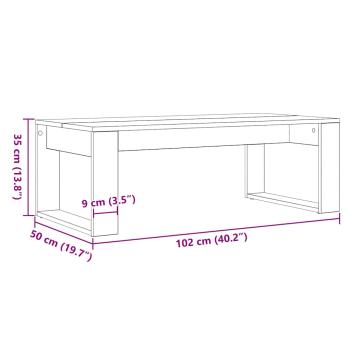 Couchtisch in Schwarz mit Eiche, 102x50x35 cm aus Holzwerkstoff