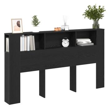 Kopfteilkabinett in schwarzem Eichenholz - 180x18.5x102.5 cm
