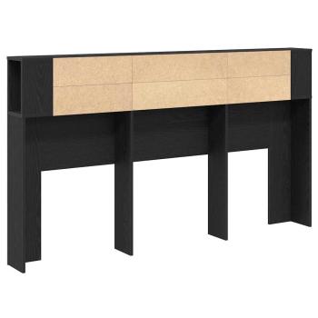 Kopfteilkabinett in schwarzem Eichenholz - 180x18.5x102.5 cm