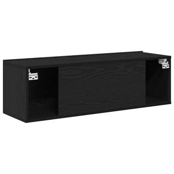 TV-Schränke 2er Set Schwarz Eiche 100x30x30 cm Holzfaser