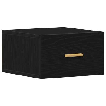 Wandmontierter Nachttisch Schwarze Eiche Spanplatte Klein