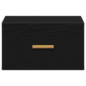Wandmontierter Nachttisch Schwarze Eiche Spanplatte Klein
