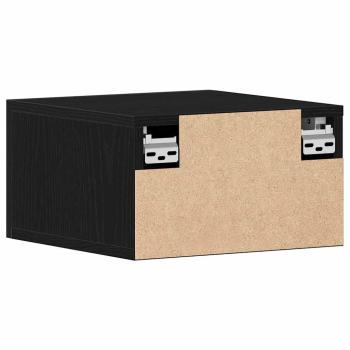 Wandmontierter Nachttisch Schwarze Eiche Spanplatte Klein