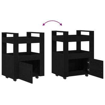 Küchenwagen Schwarze Eiche 60x45x80 cm Holzwerkstoff