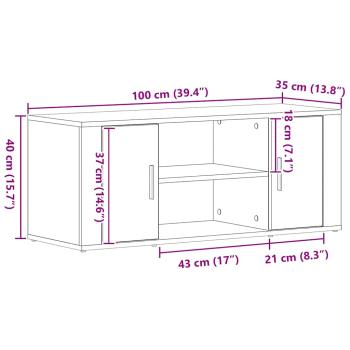 TV-Schrank Schwarz Eiche 100x35x40 cm Holzwerkstoff