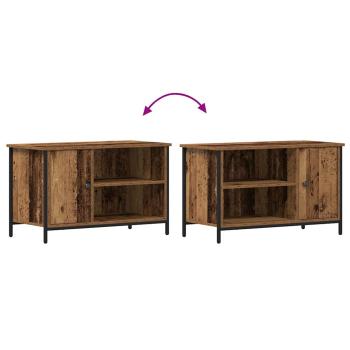 TV-Schrank Alteiche 80x40x50 cm Ingenieurholz und Stahl