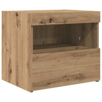 Nachttisch mit LED-Lichtern Artisan Eiche 50x40x45 cm