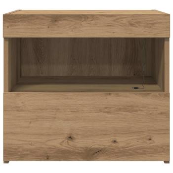 Nachttisch mit LED-Lichtern Artisan Eiche 50x40x45 cm