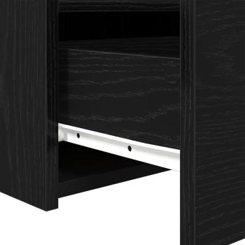 Nachttisch mit LED-Lichtern Schwarz Eiche 50x40x45 cm