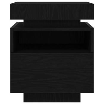 Nachttisch mit LED-Lichtern 2 Stück Schwarz Eiche 40x39x48,5 cm
