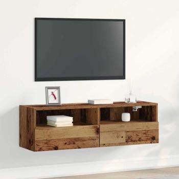 ARDEBO.de - TV-Wandregal Alte Holz 100x30x30 cm Engineered Wood
