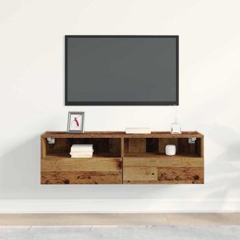 TV-Wandregal Alte Holz 100x30x30 cm Engineered Wood
