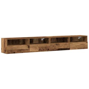TV-Wandregale 2 Stück Alte Holz 100x30x30 cm Holzwerkstoff