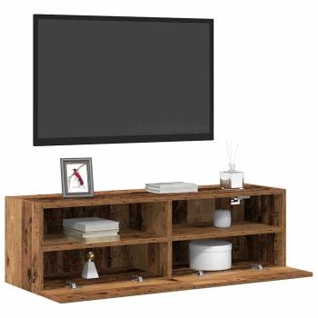 TV-Wandregale 2 Stück Alte Holz 100x30x30 cm Holzwerkstoff