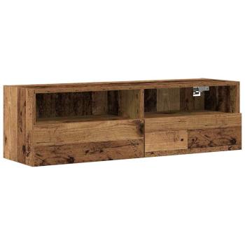 TV-Wandregale 2 Stück Alte Holz 100x30x30 cm Holzwerkstoff