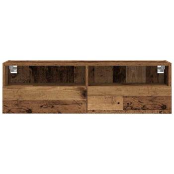 TV-Wandregale 2 Stück Alte Holz 100x30x30 cm Holzwerkstoff