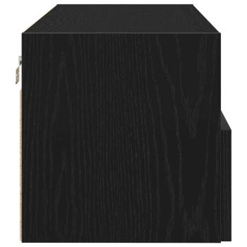 TV-Wandregale 2 Stück Schwarz Eiche 100x30x30 cm Holzwerkstoff