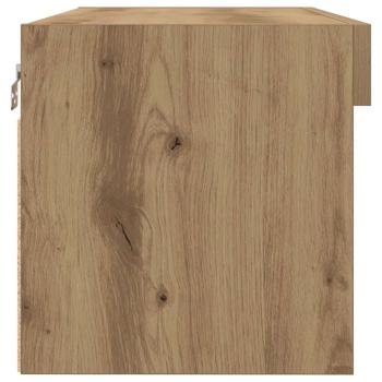 TV-Wandregal mit LED-Lichtern Artisan Eiche 80x30x30 cm