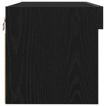 TV-Wandschrank mit LED-Lichtern Schwarz Eiche 80x30x30 cm