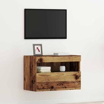 ARDEBO.de - TV-Wandschrank mit LED-Leuchten Alte Holz 60x30x40 cm