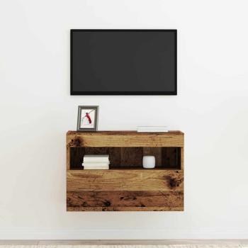 TV-Wandschrank mit LED-Leuchten Alte Holz 60x30x40 cm