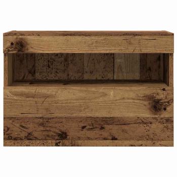 TV-Wandschrank mit LED-Leuchten Alte Holz 60x30x40 cm
