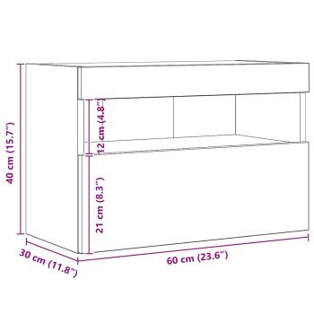 TV-Wandschrank 60 x 30 x 40 cm Artisan-Eiche Holzwerkstoff