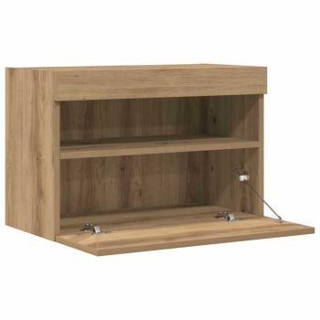 TV-Wandregal mit LED-Lichtern Artisan Eiche 60x30x40 cm