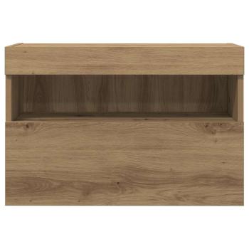 TV-Wandregal mit LED-Lichtern Artisan Eiche 60x30x40 cm