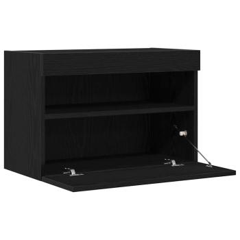 TV-Wandschrank mit LED-Lichtern Schwarz Eiche 60x30x40 cm
