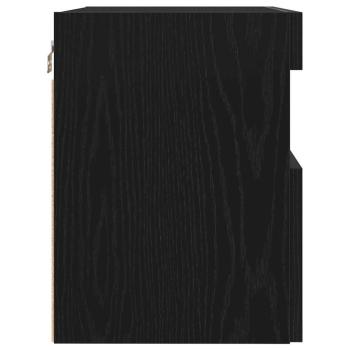 TV-Wandanlagen mit LED-Leuchten 2 Stück Schwarz Eiche 60x30x40 cm