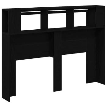 LED Kopfteil Schwarz Eiche 140x18,5x40 cm Holzwerkstoff