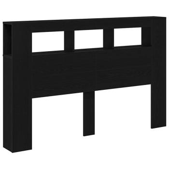 LED Kopfteil Schwarz Eiche 160x18,5x45 cm Holzwerkstoff