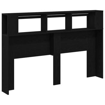 LED Kopfteil Schwarz Eiche 160x18,5x45 cm Holzwerkstoff