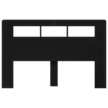 LED Kopfteil Schwarz Eiche 160x18,5x45 cm Holzwerkstoff