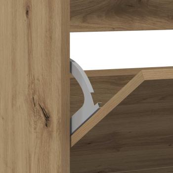 Schuhschrank mit Klappschublade, geräucherte Eiche 80x21x87,5 cm