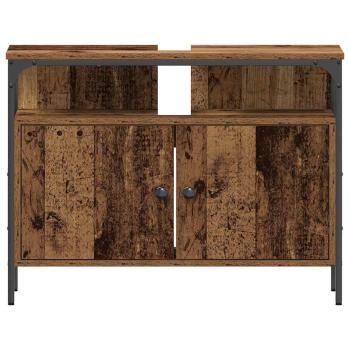 Badezimmer Waschbecken Schrank Altholz 80x30x60 cm Spanplatte