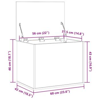 Aufbewahrungsbox mit Deckel Artisan Eiche 60x42x46 cm Holzwerkstoff