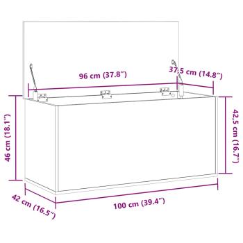 ARDEBO.de - Aufbewahrungsbox mit Deckel Alteiche 100x42x46 cm Ingenieurholz