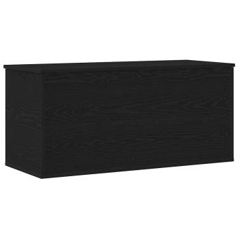 Aufbewahrungsbox mit Deckel Schwarz Eichenholz 100x42x46 cm Holzwerkstoff