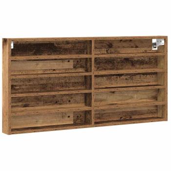 Wandregal im Vintage-Stil aus Altholz und Holzwerkstoff