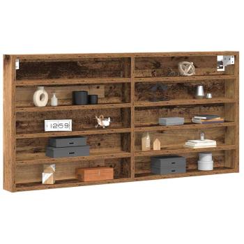 Wandregal im Vintage-Stil aus Altholz und Holzwerkstoff