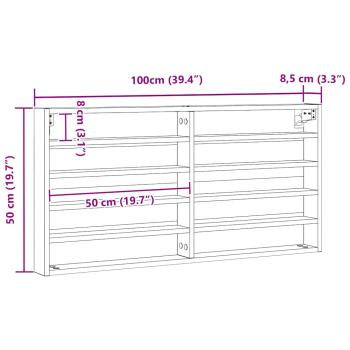 Wandmontierter Vitrinenschrank Schwarzer Eichenholzwerkstoff