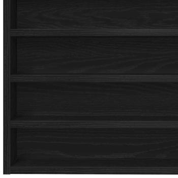 Wandmontierter Vitrinenschrank Schwarzer Eichenholzwerkstoff