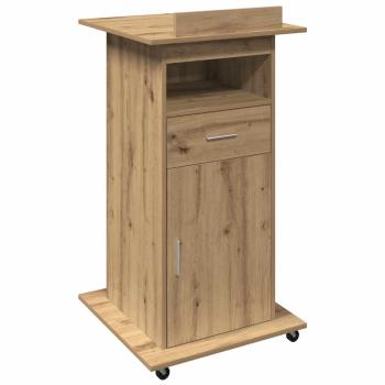 Rednerpult mit Rädern Artisan Eiche Leimholz