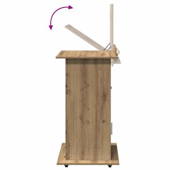 Rednerpult mit Rädern Artisan Eiche Leimholz