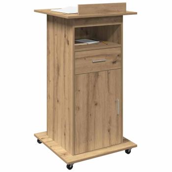 Rednerpult mit Rädern Artisan Eiche Leimholz