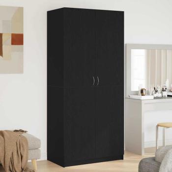 ARDEBO.de - Kleiderschrank Schwarz Eiche 90x52x200 cm Holzwerkstoff