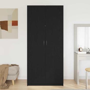 Kleiderschrank Schwarz Eiche 90x52x200 cm Holzwerkstoff