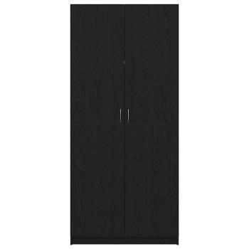 Kleiderschrank Schwarz Eiche 90x52x200 cm Holzwerkstoff